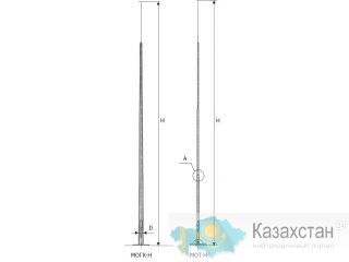 Молниеотводы граненые конические МОГК, молниеотводы трубчатые МОТ, молниеотводы ВГМ и ВГН. Мачты и опоры осветительные. Алматы и Алматинская область