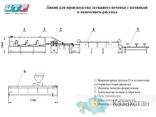 Автоматическая линия для производства затяжного печенья с начинкой и нанесением рисунка 150-200 кг/час Другое месторасположение