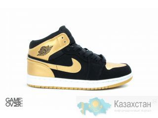 Nike Air Jordan Retro 1 Black/Gold Алматы