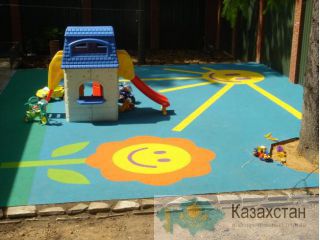 Покрытие из цветной резиновой крошки. Казахстан Астана