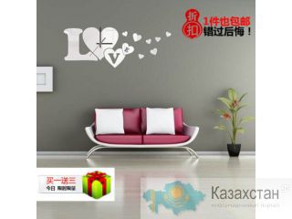 Часы зеркальных настенные сердце love 46284 Алматы и Алматинская область