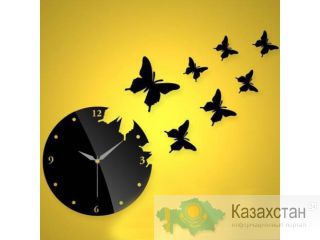 Часы зеркальных настенные бабочки 46282 Алматы и Алматинская область
