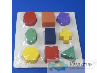 Деревянная игрушка геометрические фигуры на рамке 46393 Алматы и Алматинская область