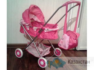 Коляска детская розовая лежачая с сумочкой 46458 Алматы и Алматинская область
