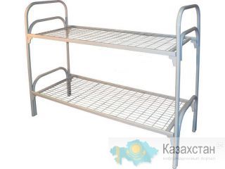 Железная кровать двухъярусная эконом класса для рабочих и строительных бригад, для размещения в вагончиках и бытовках Астана и Акмолинская область
