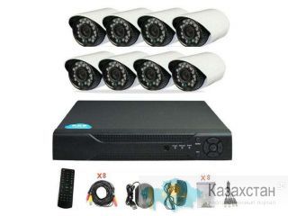 Продам Комплект готового CCTV видеонаблюдения на 8 камер с высоким разрешением 1200TVL Алматы и Алматинская область