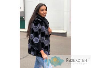 Вязанная норка импортный мех, куртка Актобе