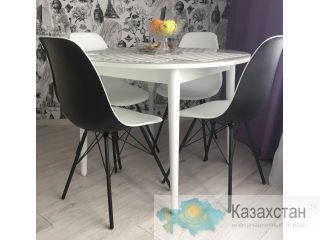 Стул  Sheffilton бело-черный SHT-S50 Алматы и Алматинская область