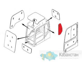 Стекло кабины левое за дверью (триплекс) 903-00073A  DOOSAN / DAEWOO DX140-DX520 серия DX Алматы и Алматинская область