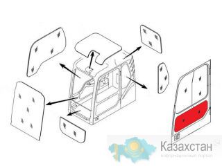 Стекло лобовое нижнее (триплекс) 71Q6-02711 / 71Q6-02710  Hyundai R140-R500 серия 9S Алматы и Алматинская область