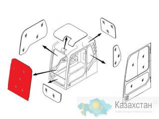 Стекло лобовое верхнее (триплекс) YA00001495  HITACHI серия ZAXIS-5G Алматы и Алматинская область
