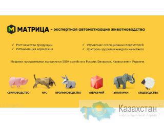 МАТРИЦА — экспертная автоматизация животноводства. Астана