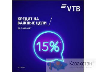 Ограниченная акция  по кредитованию от  Банка ВТБ Павлодар