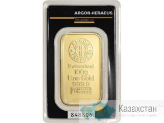 Продам слиток золота Argor Heraeus 100 грамм Астана