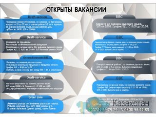В компанию draft-service открыты вакансии Бишкек (Кыргызстан)