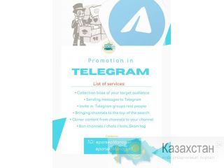 Комплексное продвижение ваших аккаунтов в соцсетях (Telegram, Instagram, Facebook) Астана